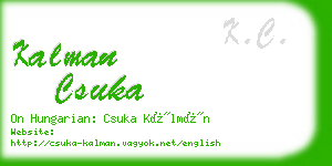 kalman csuka business card
